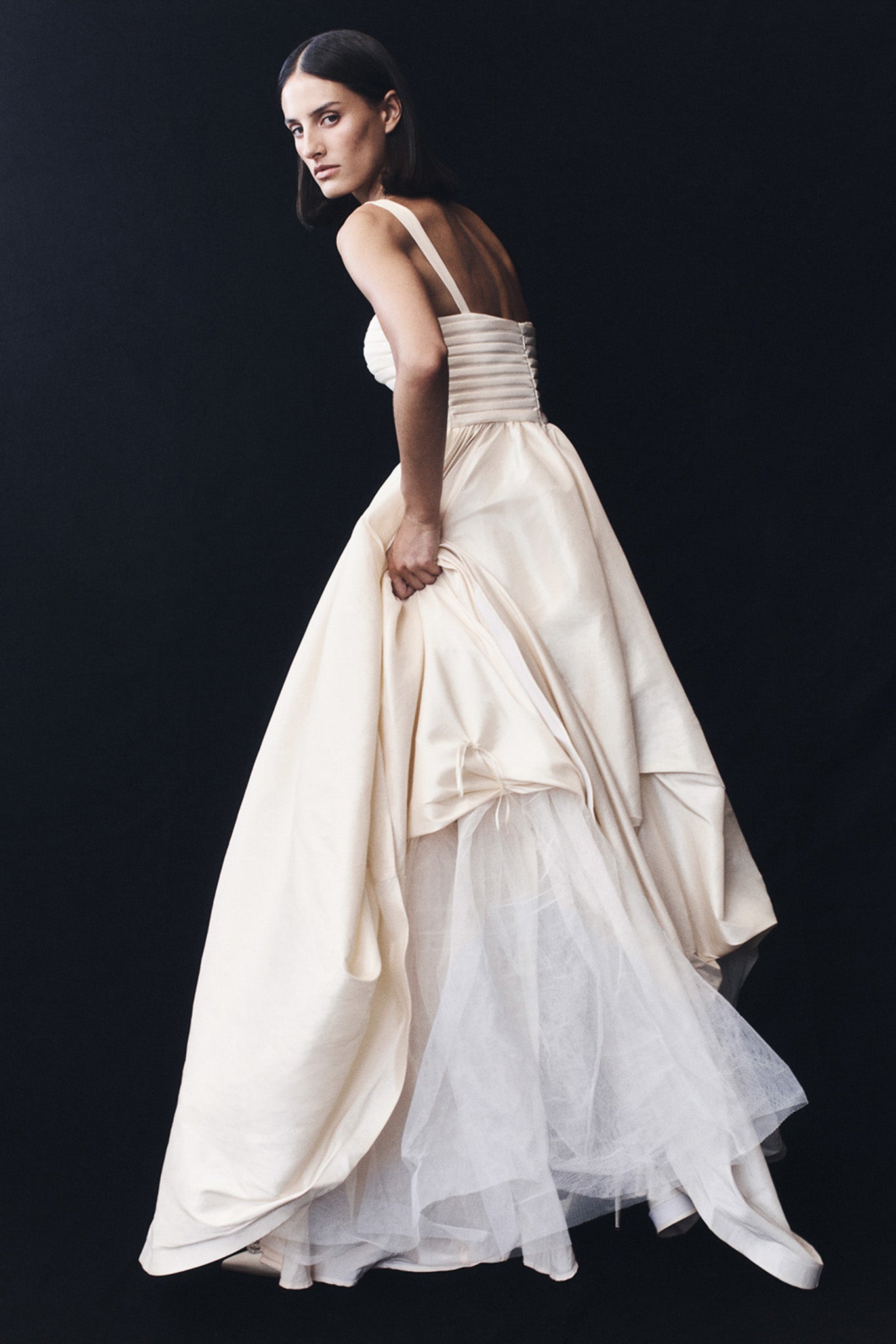 Carla Ruched Gown - Cream Ivory - Image 8