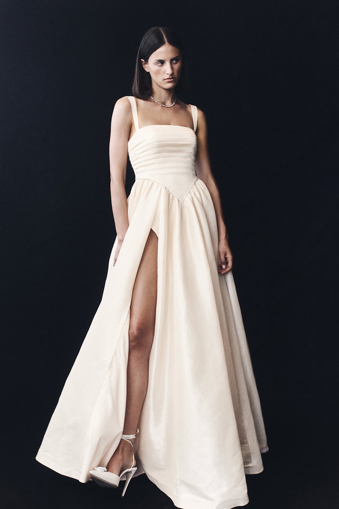 Carla Ruched Gown - Cream Ivory - Image 6