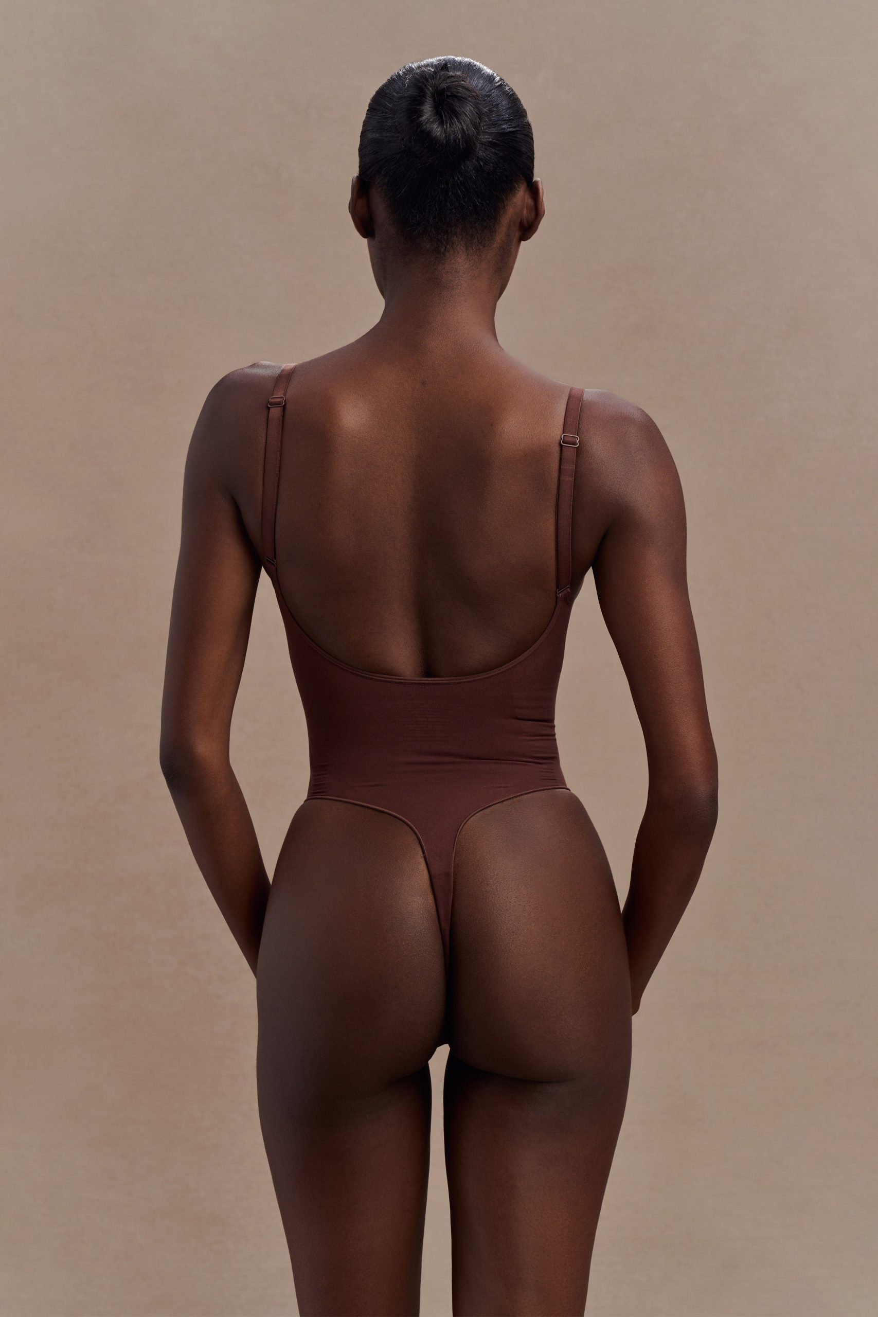 Alyssa Backless Shapewear Bodysuit - Espresso - Image 2