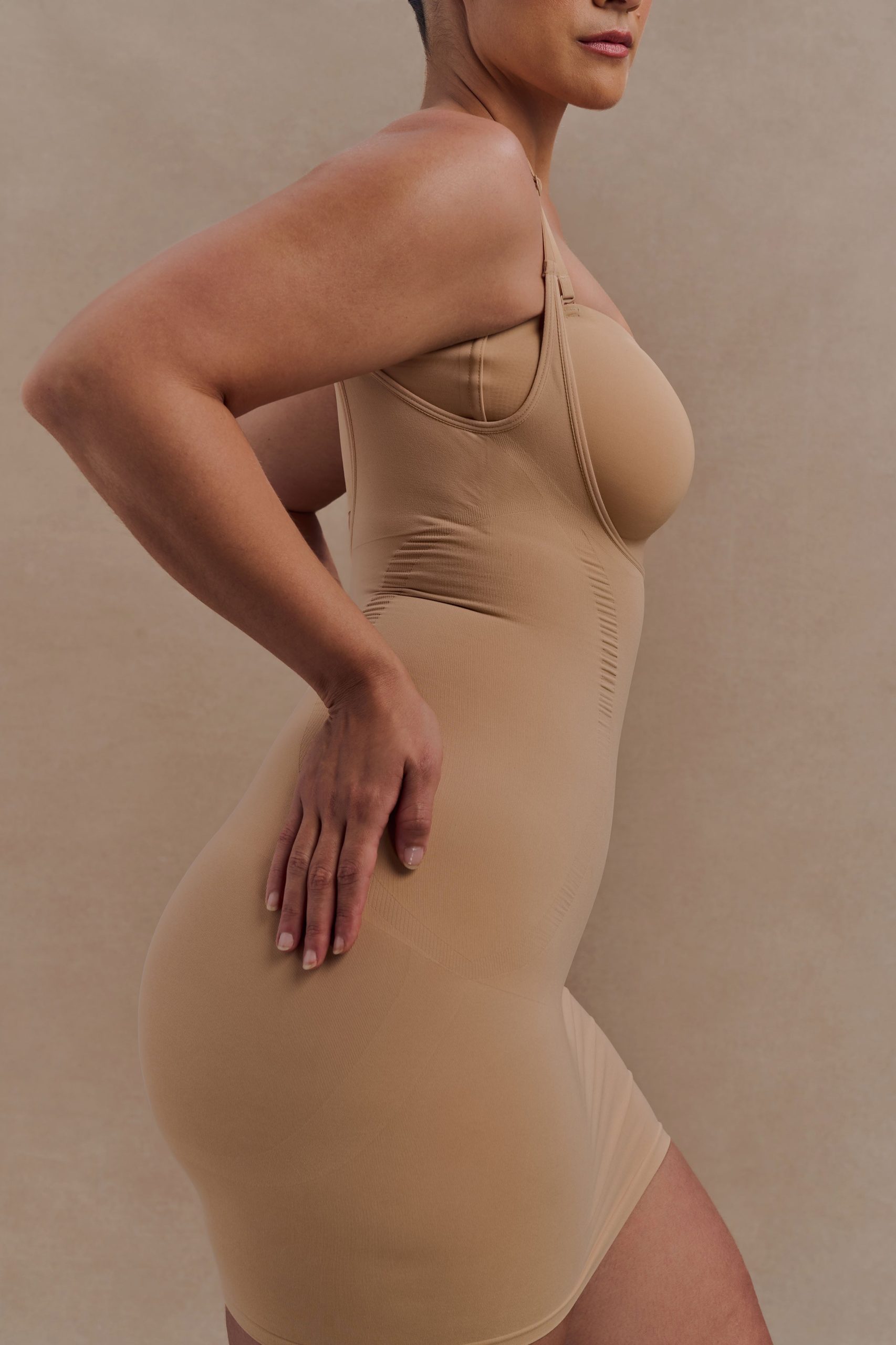 Jocelyn Backless Shapewear Mini Dress - Beige - Image 4
