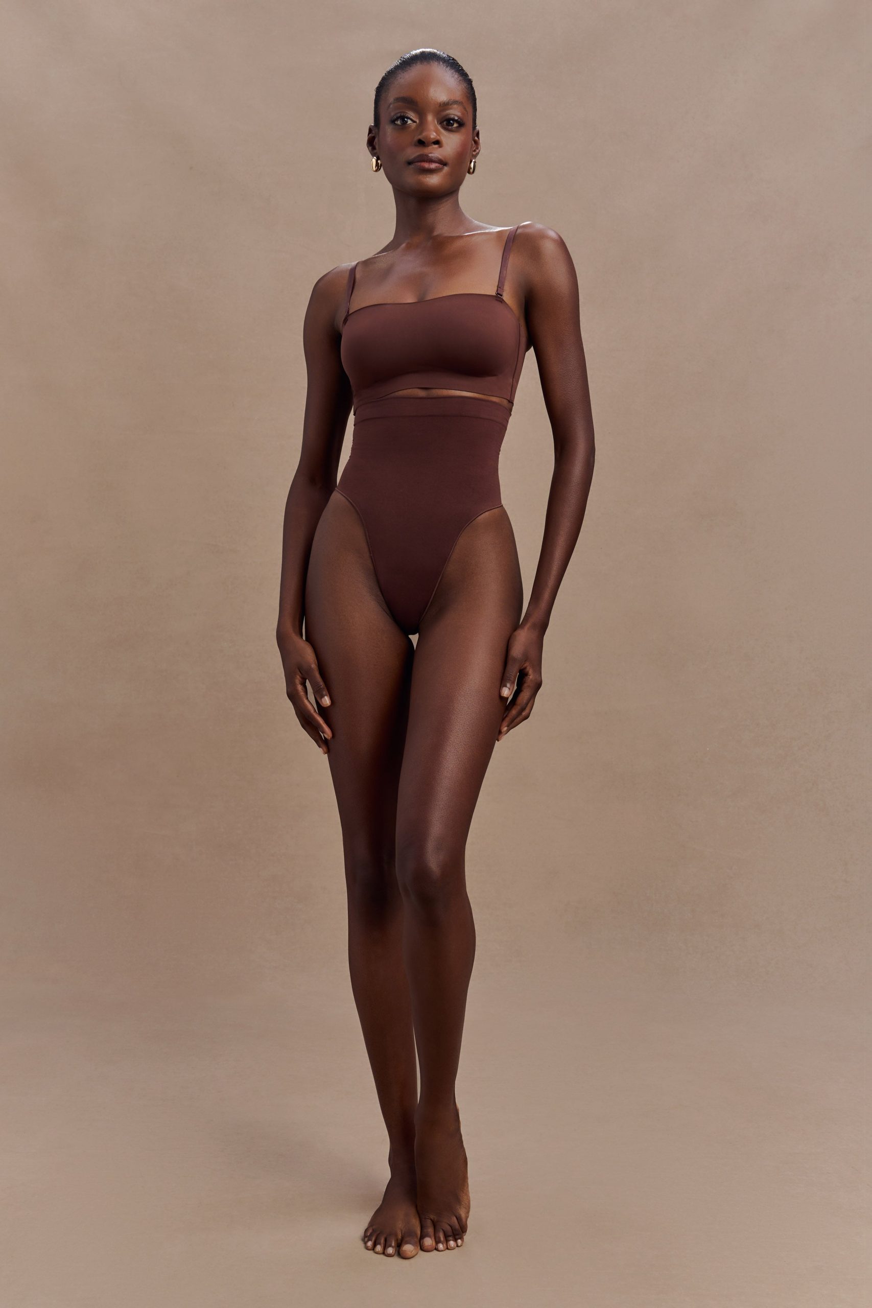 Saria High Waist Shapewear Briefs - Espresso - Image 5