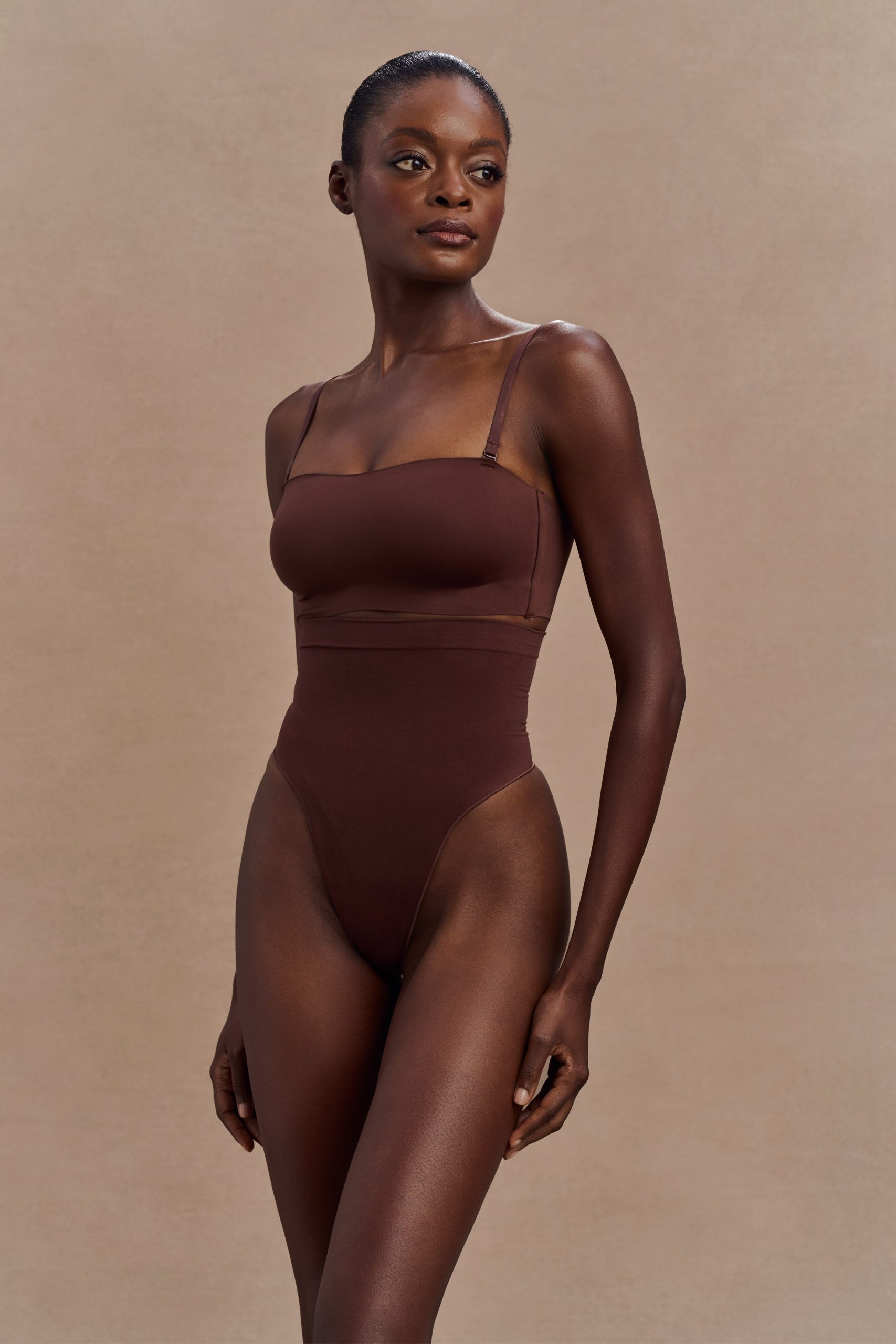 Saria High Waist Shapewear Briefs - Espresso - Image 4
