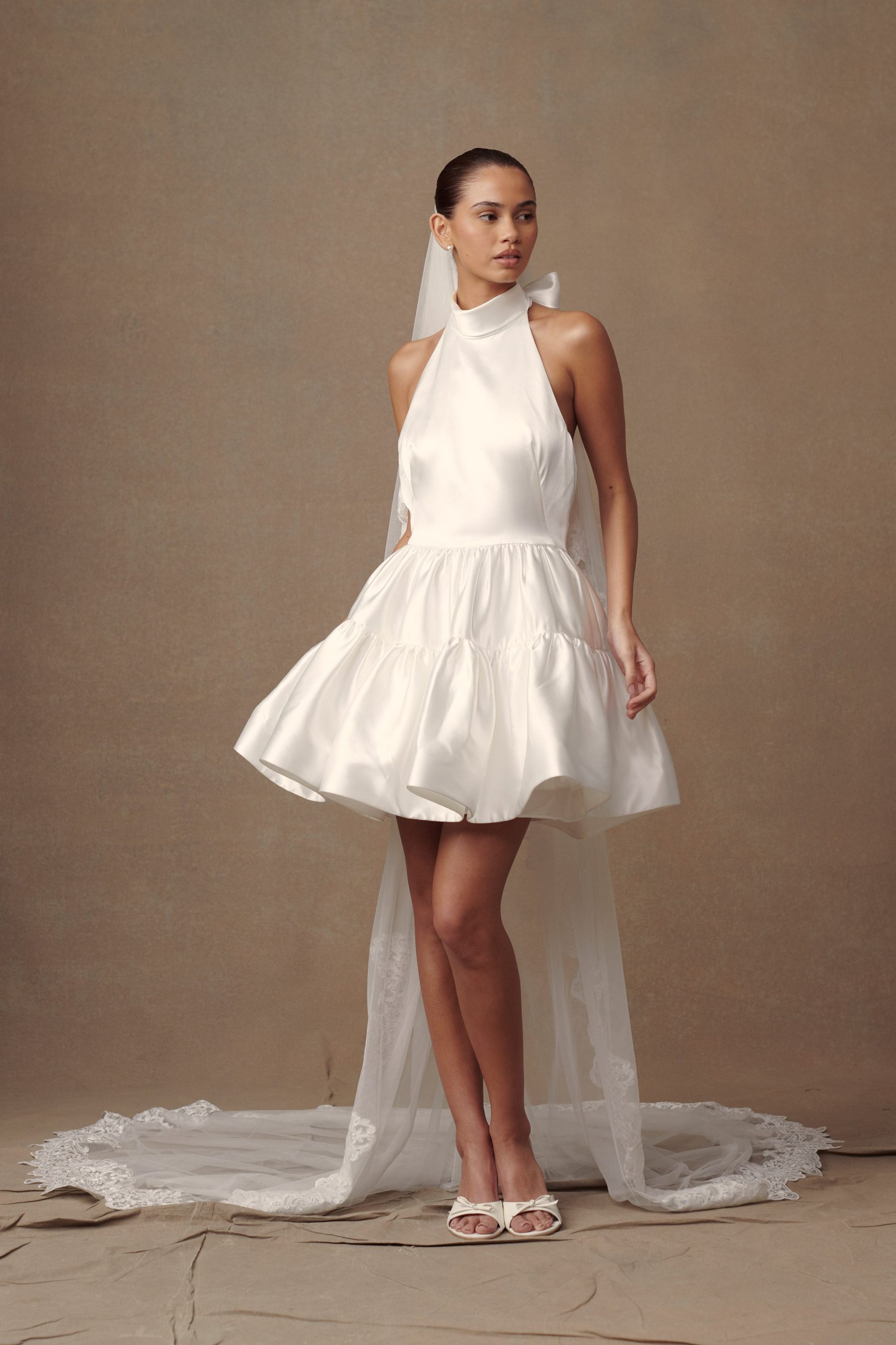 Paulette Lace Trim Veil - White - Image 4