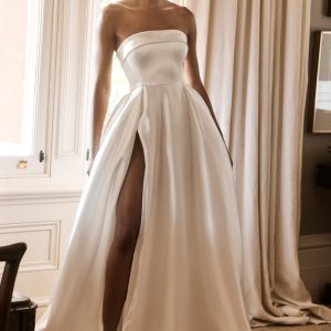 Eileen Strapless Wedding Gown - White