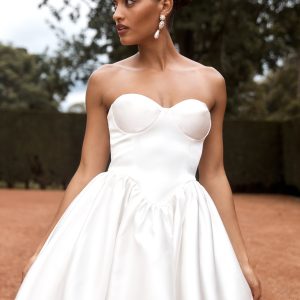 Hollie Structured Corset Mini Dress - White