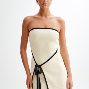 Rian Strapless Knit Mini Dress - Cream