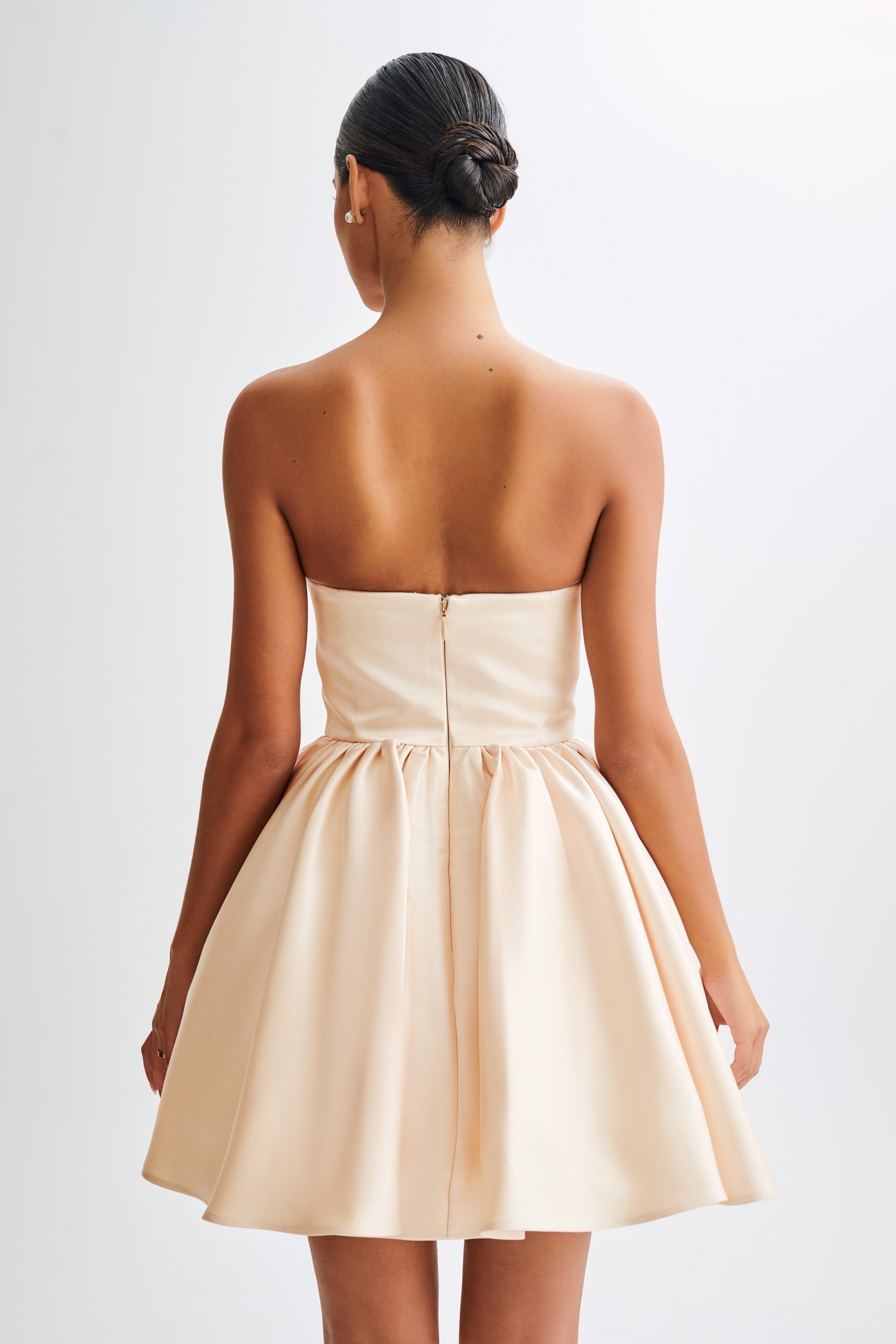 Hollie Structured Corset Mini Dress - Gold - Image 2