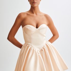 Hollie Structured Corset Mini Dress - Gold