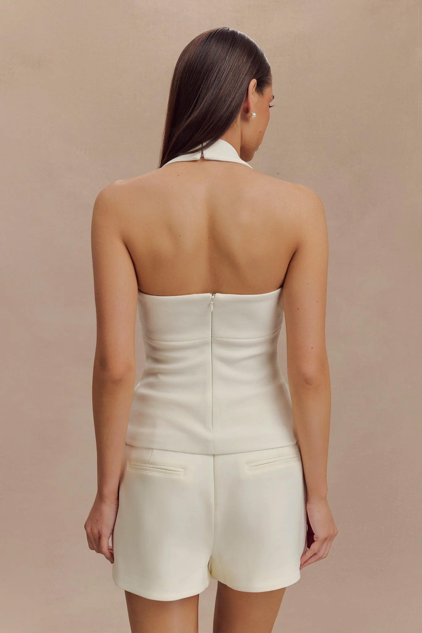 Amelita Suiting Halter Top - Ivory - Image 2