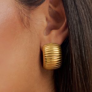Amelia Textured Hoop - Gold