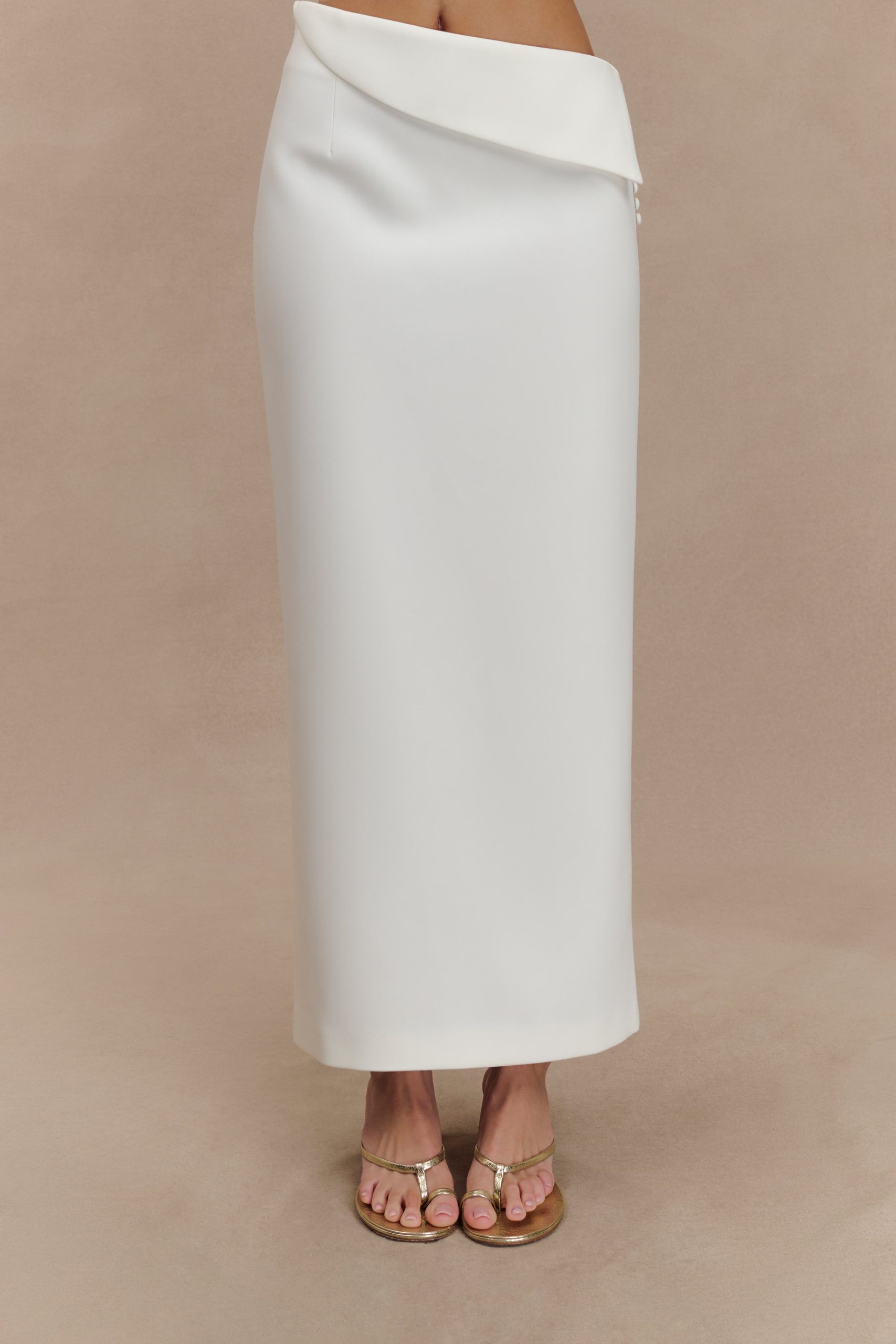 Astrid Suiting Midi Skirt - White - Image 2