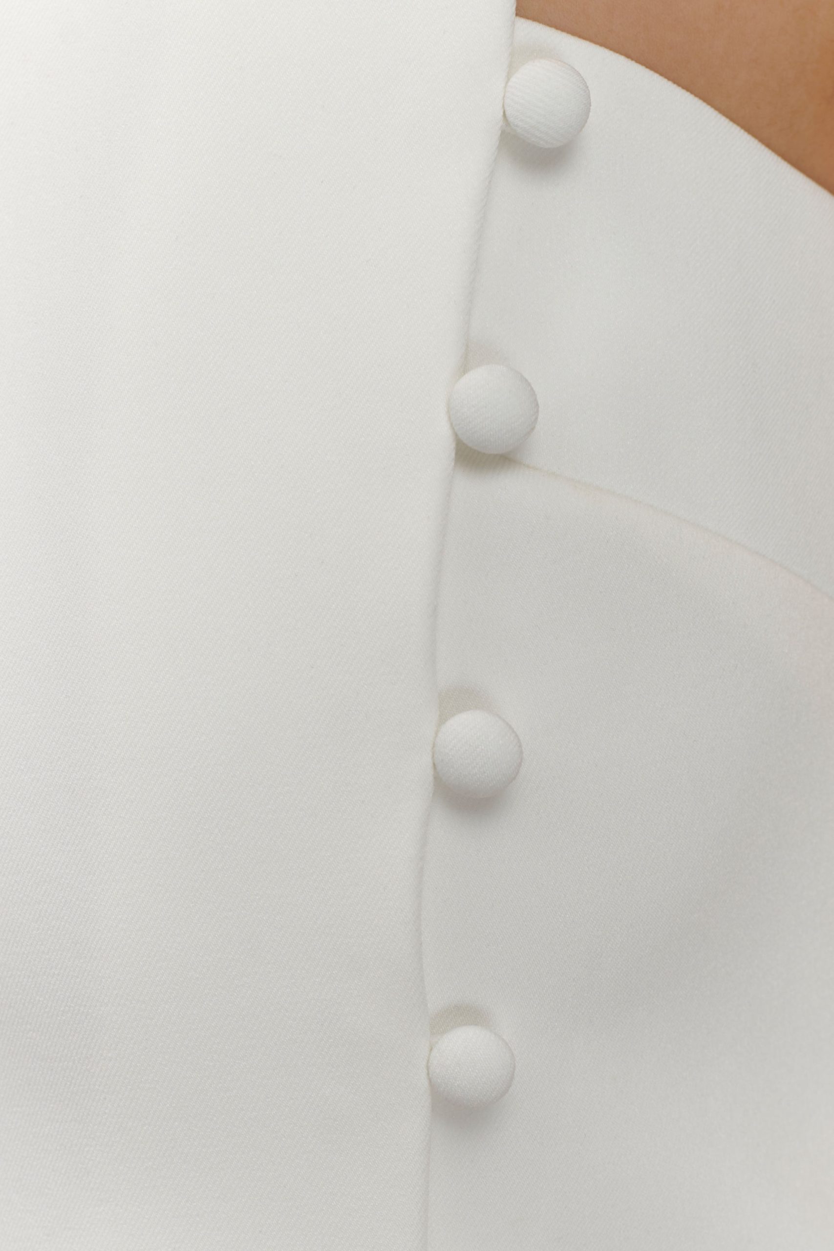 Astrid Asymmetric Sleeveless Suiting Top - White - Image 7