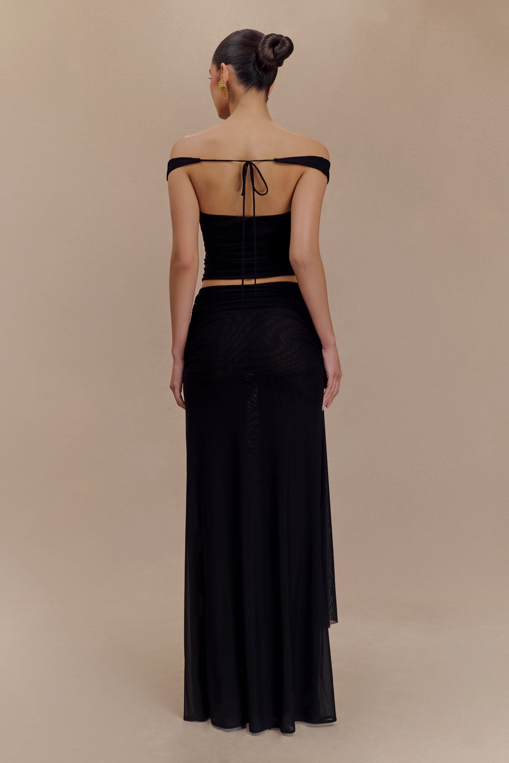 Arna Mesh Maxi Skirt - Black - Image 2