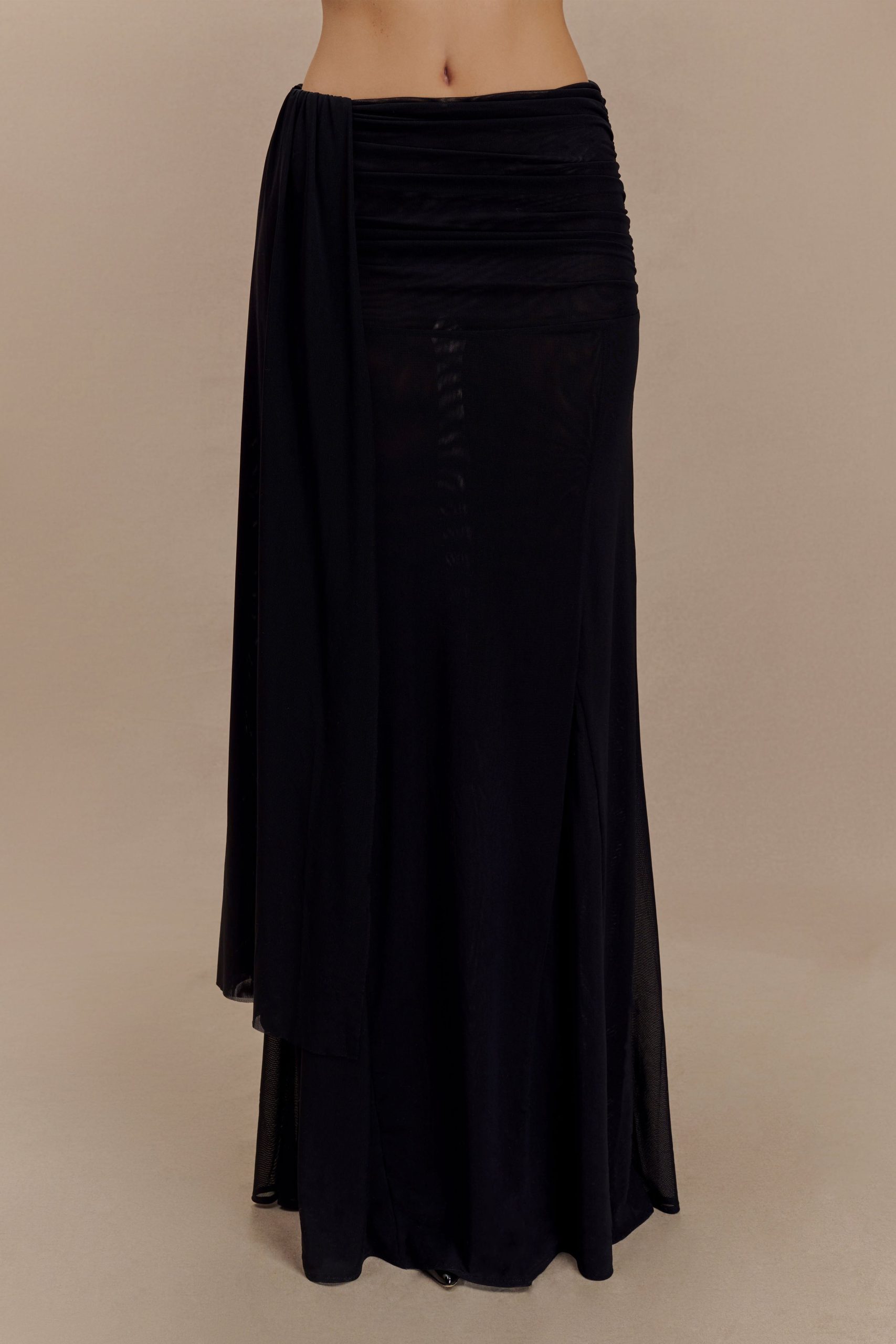 Arna Mesh Maxi Skirt - Black - Image 4