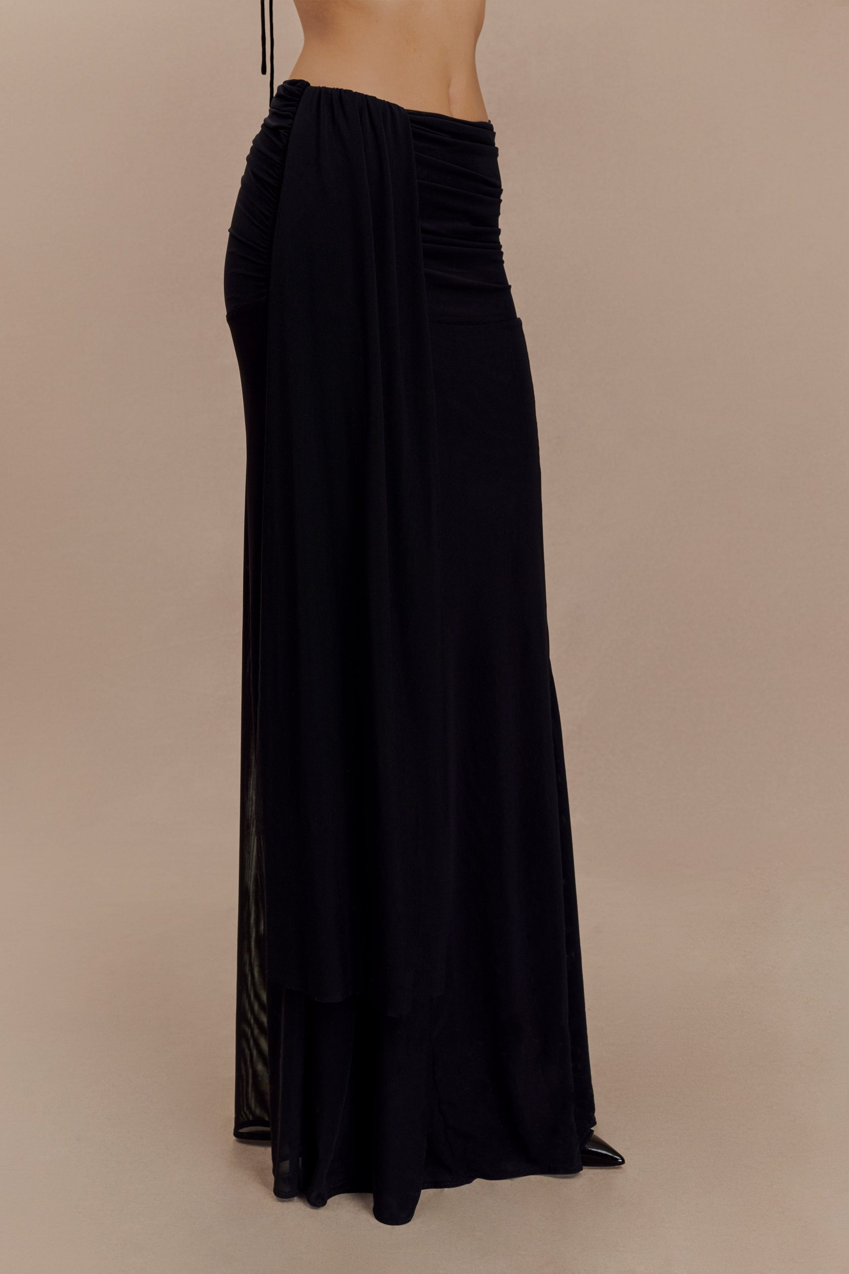 Arna Mesh Maxi Skirt - Black - Image 6