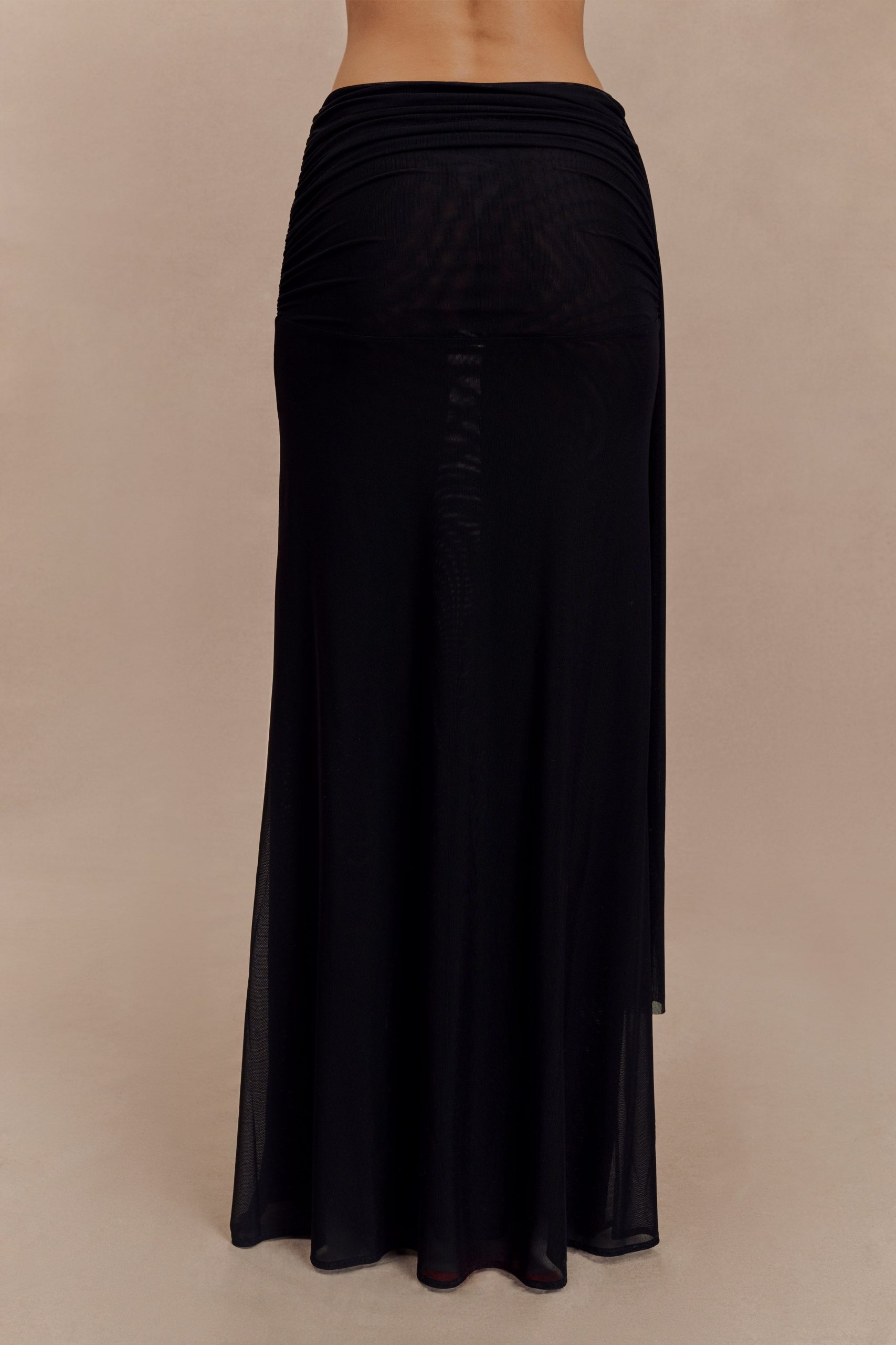 Arna Mesh Maxi Skirt - Black - Image 5