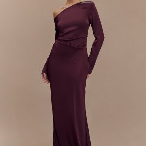 Avery Long Sleeve Maxi Dress - Plum