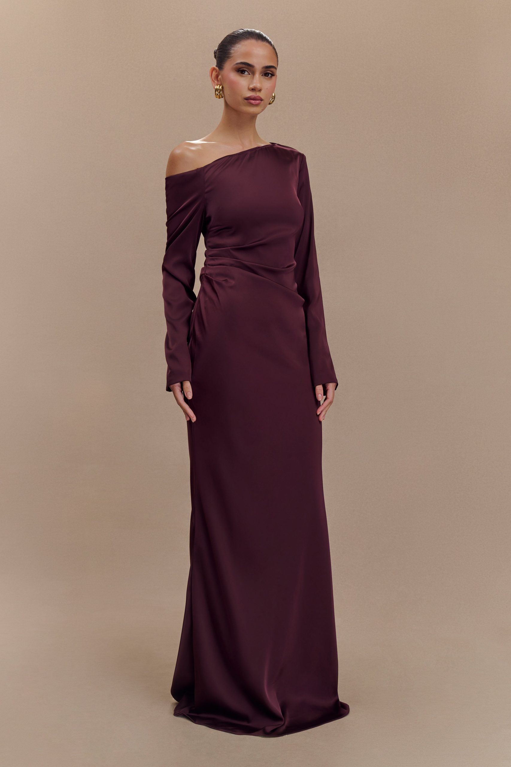 Avery Long Sleeve Maxi Dress - Plum - Image 2