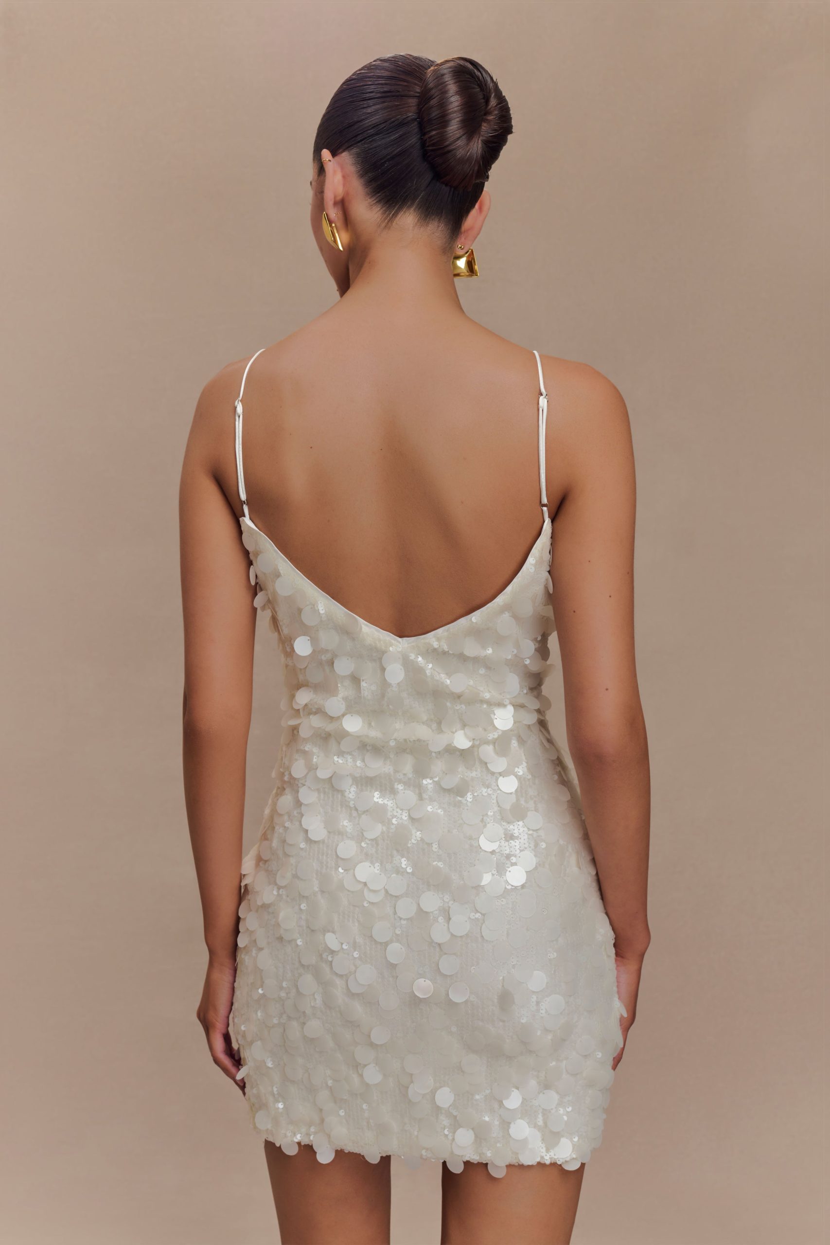 Romilly Sequin Mini Dress - Ivory - Image 2