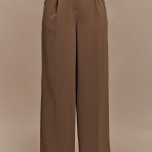 Faith Suiting Wide Leg Pant - Cacao Brown