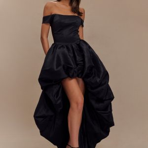 Amelia Bubble Maxi Dress - Black