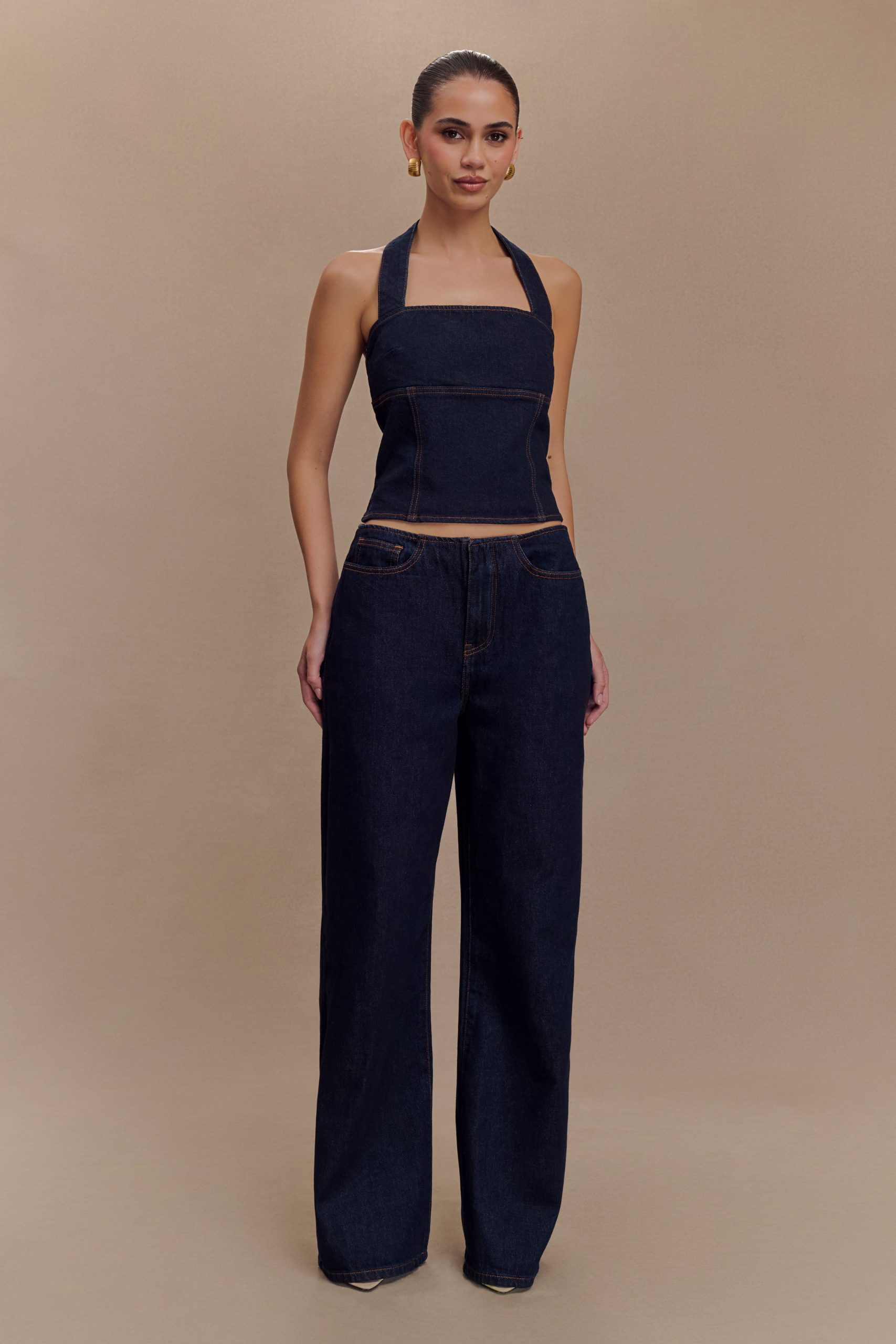 Caitlin Mid Rise Denim Jeans - Indigo Blue - Image 5