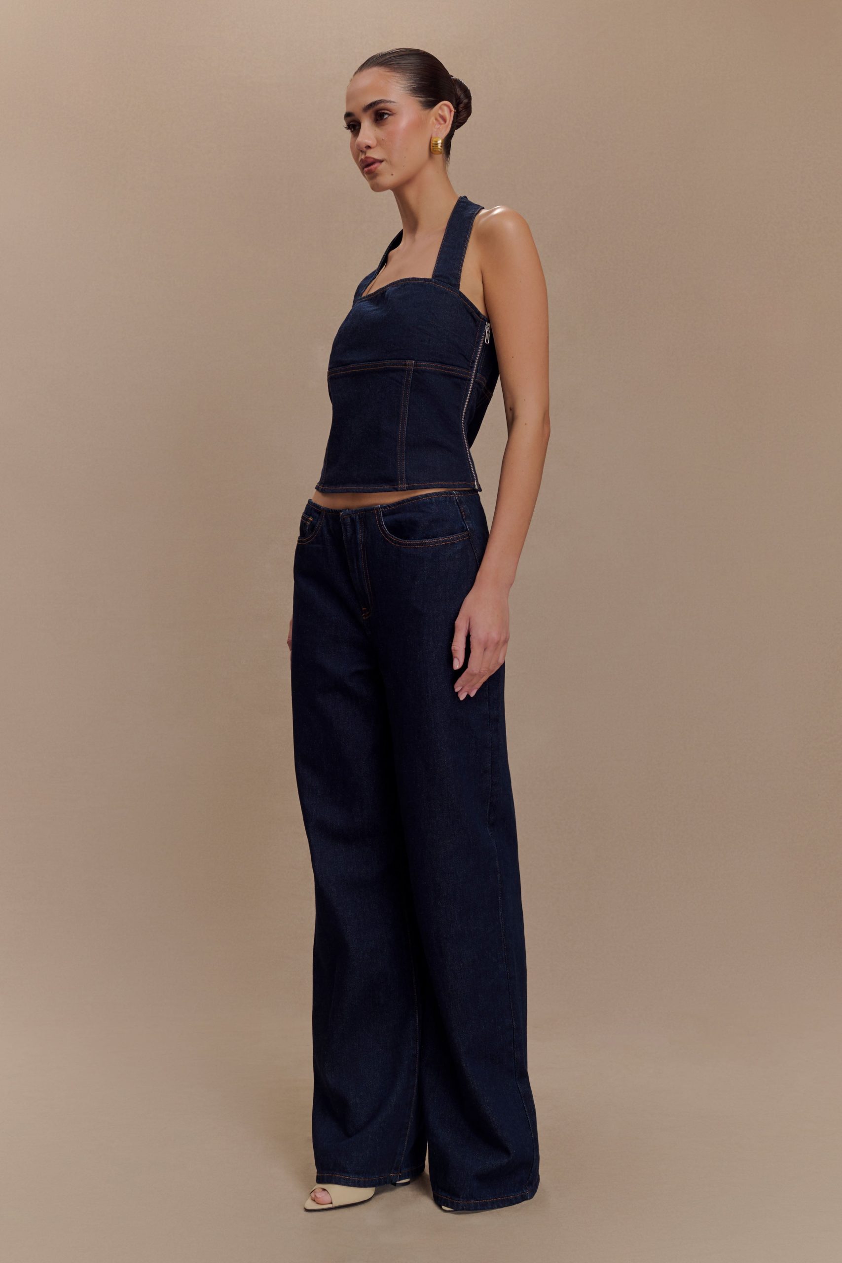 Caitlin Mid Rise Denim Jeans - Indigo Blue - Image 4
