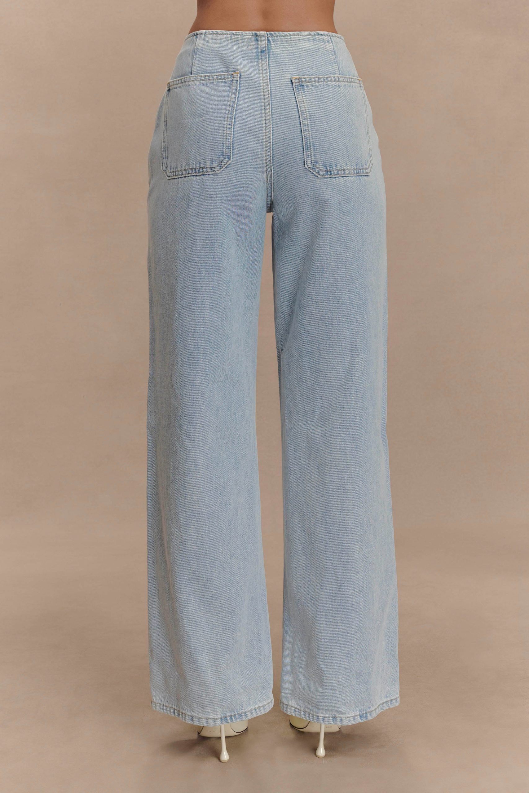 Caitlin Mid Rise Denim Jeans - Light Blue - Image 5