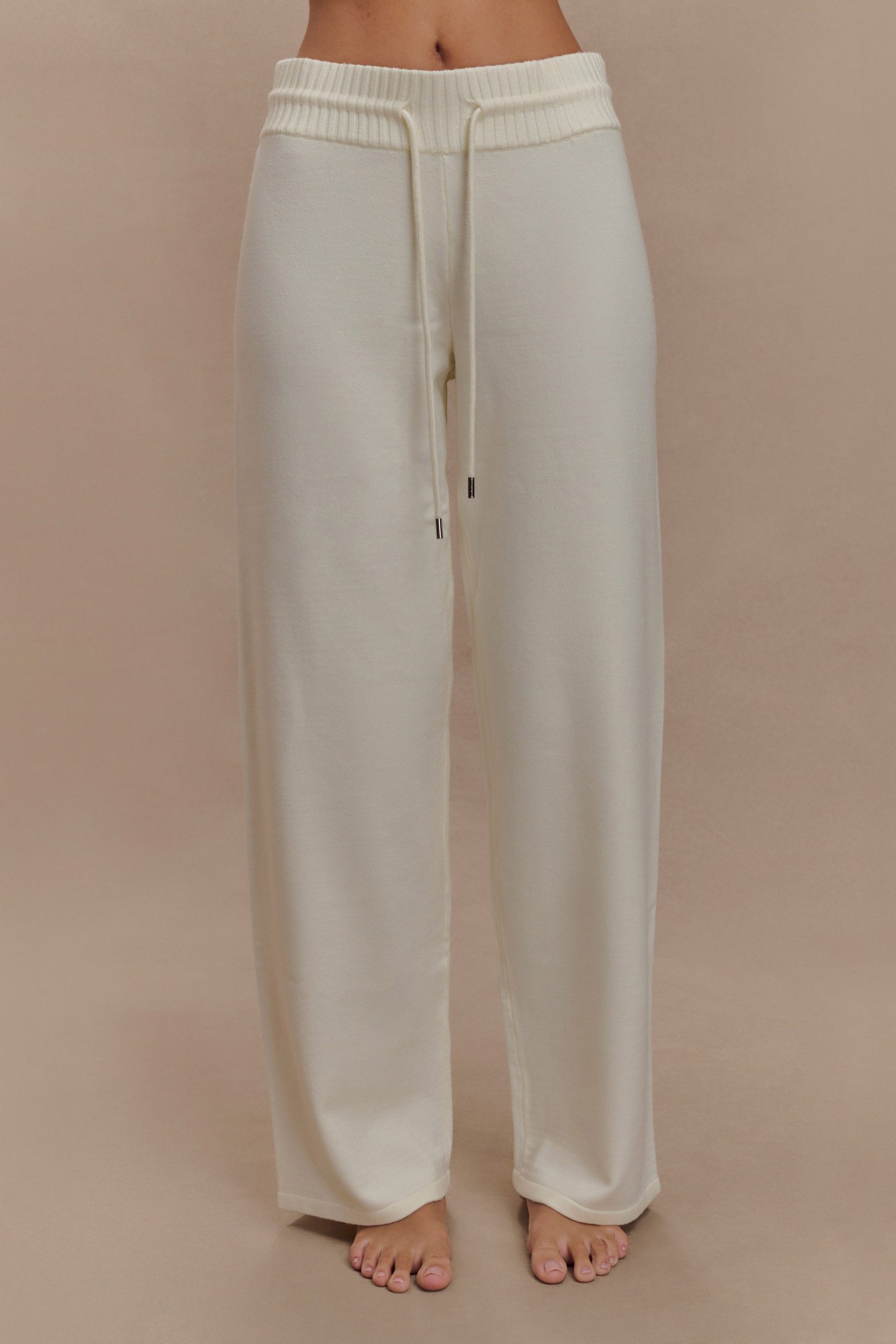 Natalya Knit Wide Leg Pants - Ivory - Image 2