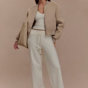 Natalya Knit Wide Leg Pants - Ivory
