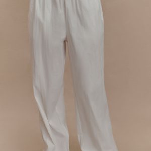 Campbell Cotton Wide Leg Pants - White
