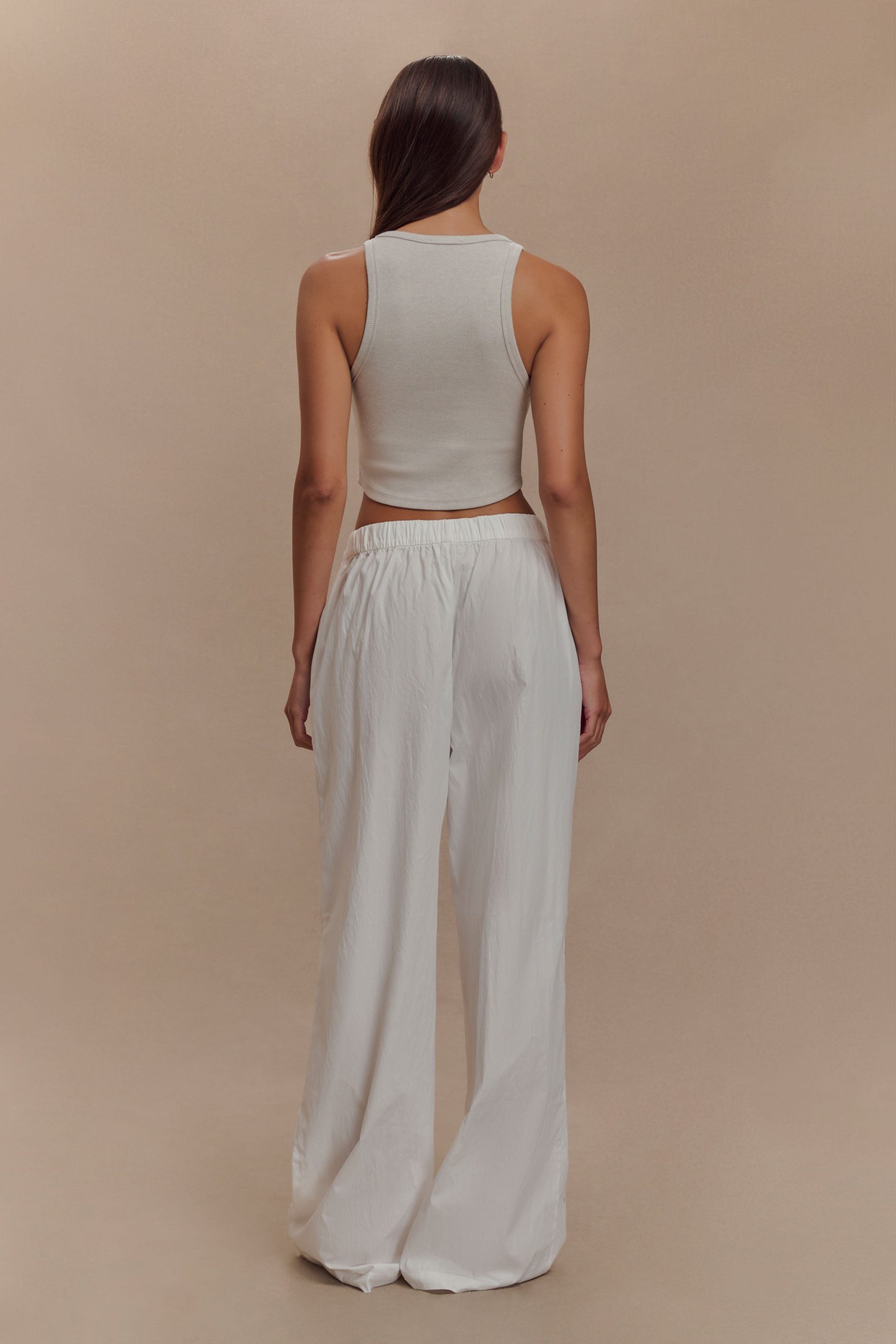 Campbell Cotton Wide Leg Pants - White - Image 6