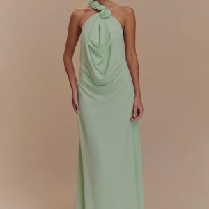 Rosalia Cowl Neck Maxi Dress - Sage