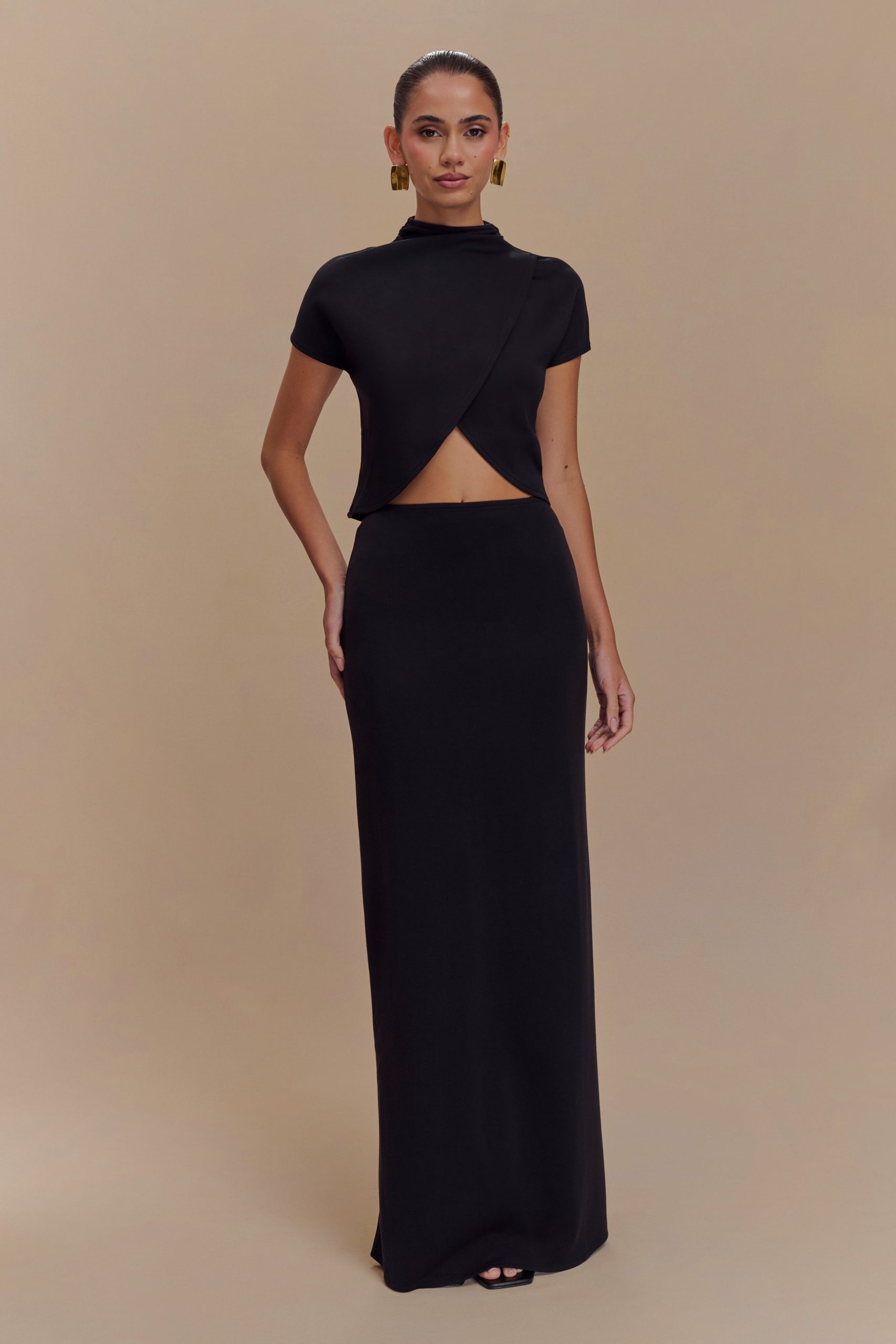 Eris Scuba Jersey Maxi Skirt - Black - Image 2
