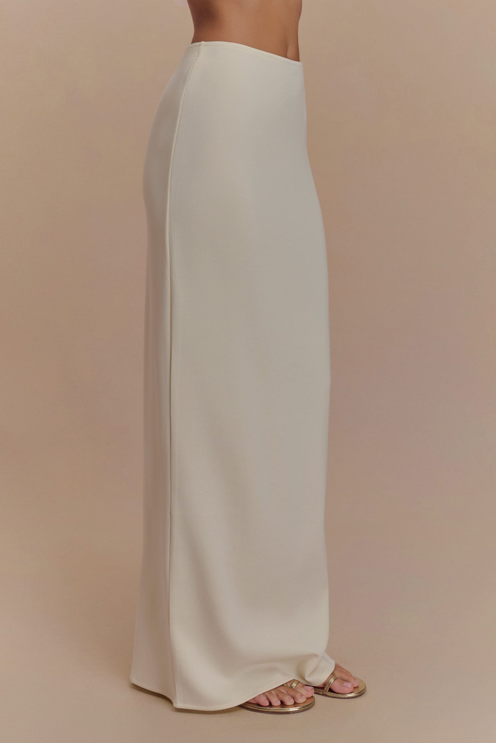 Eris Scuba Jersey Maxi Skirt - Ivory - Image 5