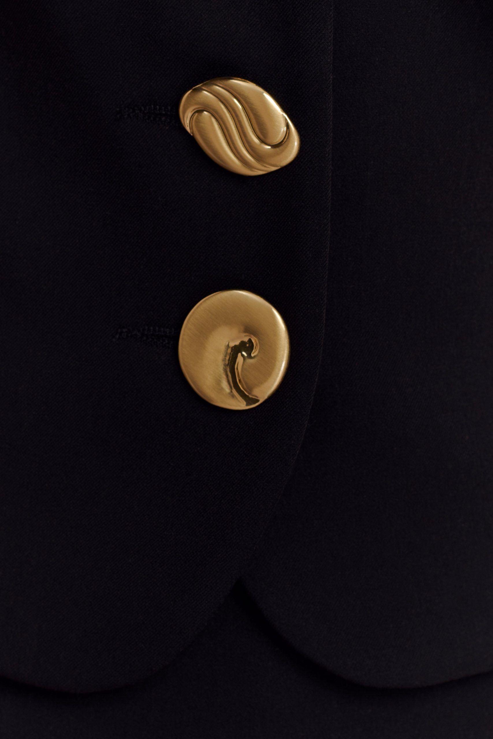 Alix Mixed Button Vest - Black - Image 8