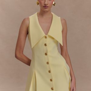 Oli Sleeveless Mini Dress - Lemon