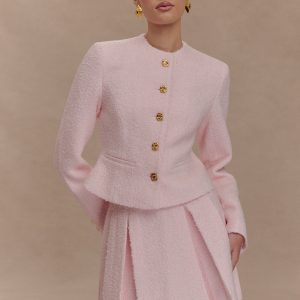 Cleo Boucle Mini Skirt - Powder Pink