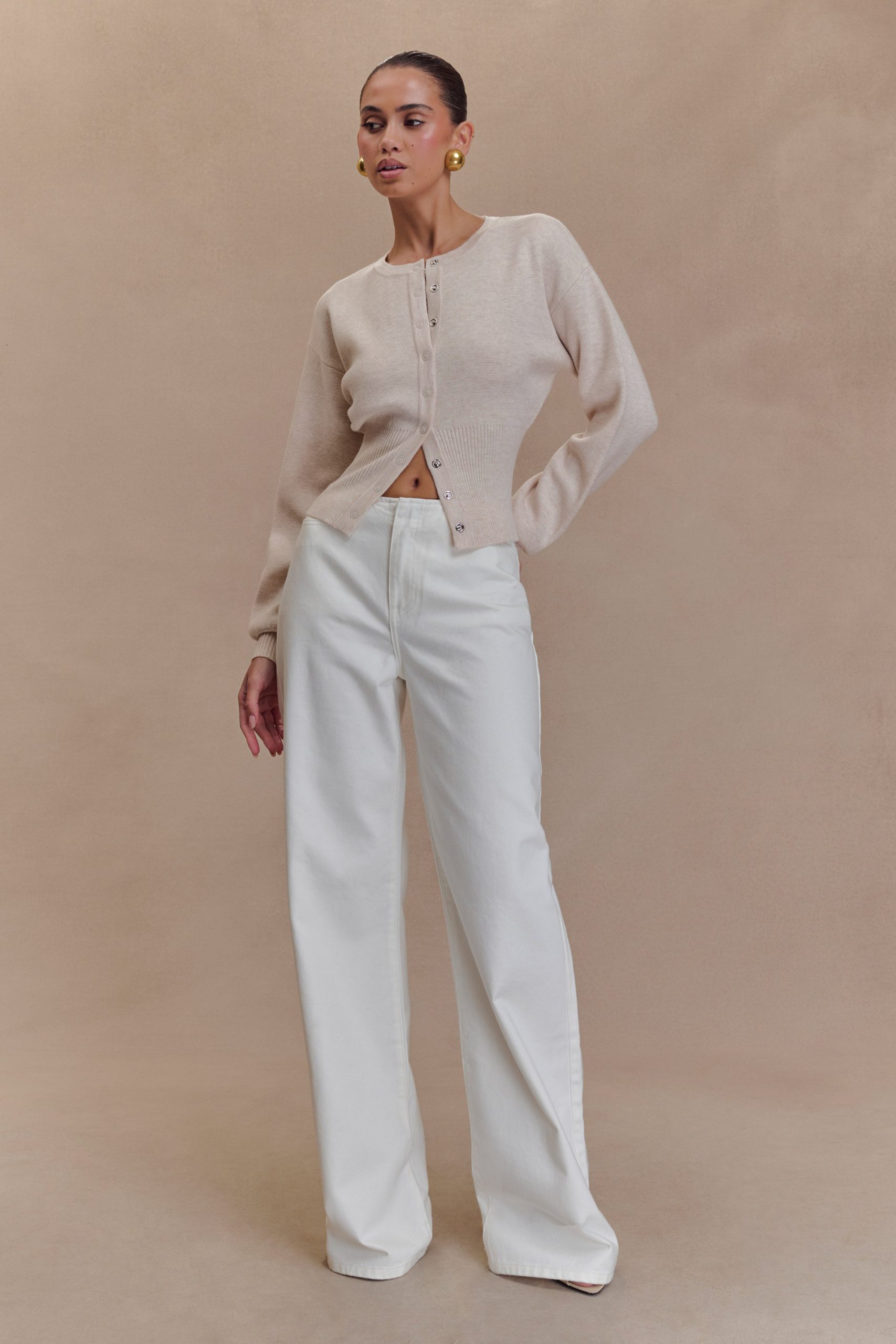 Caitlin Mid Rise Denim Jeans - White - Image 5