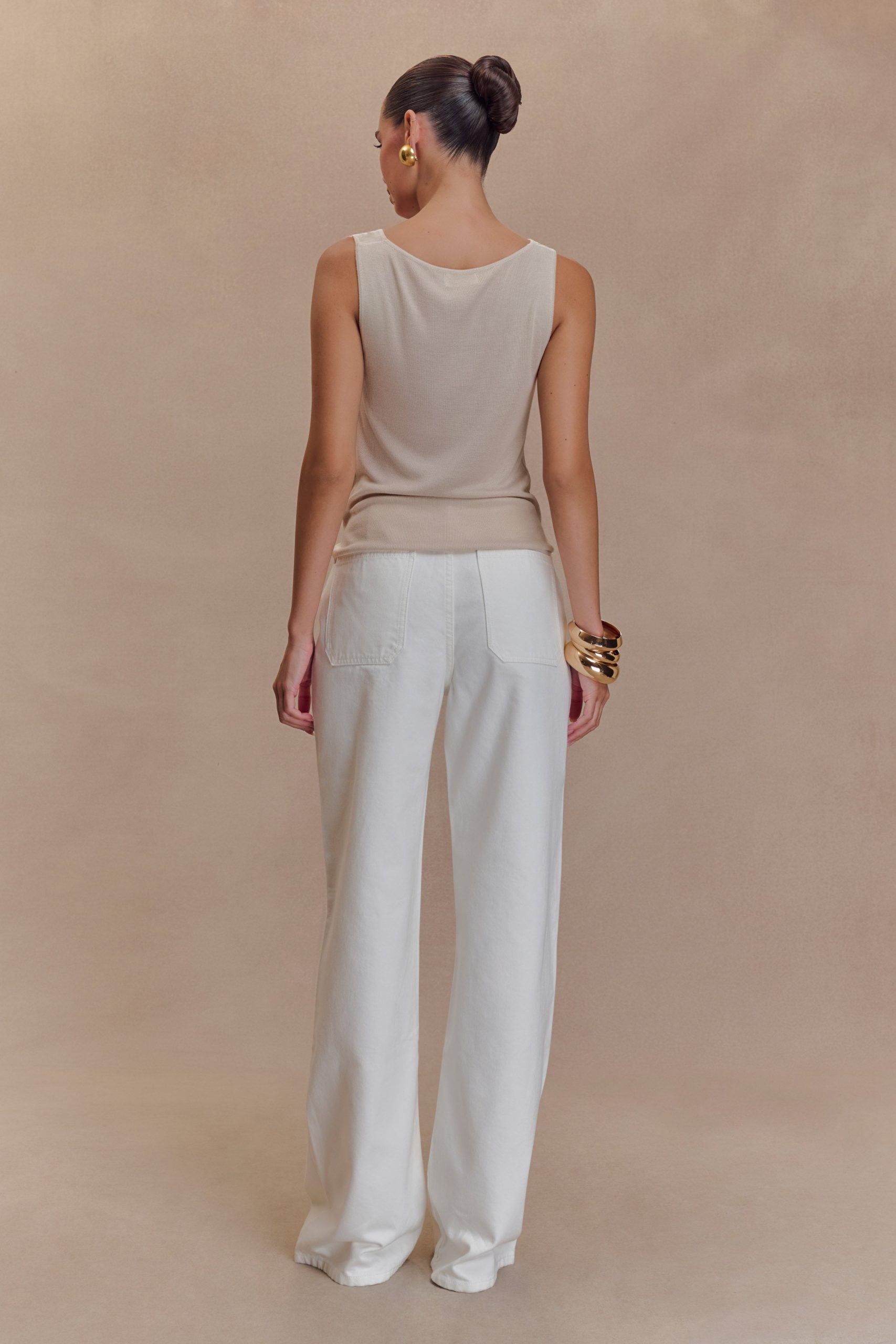 Caitlin Mid Rise Denim Jeans - White - Image 4