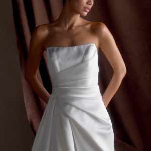 Lora Strapless Satin Mini Dress - White