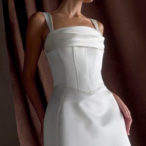 Isabel Satin Corset Mini Dress - White