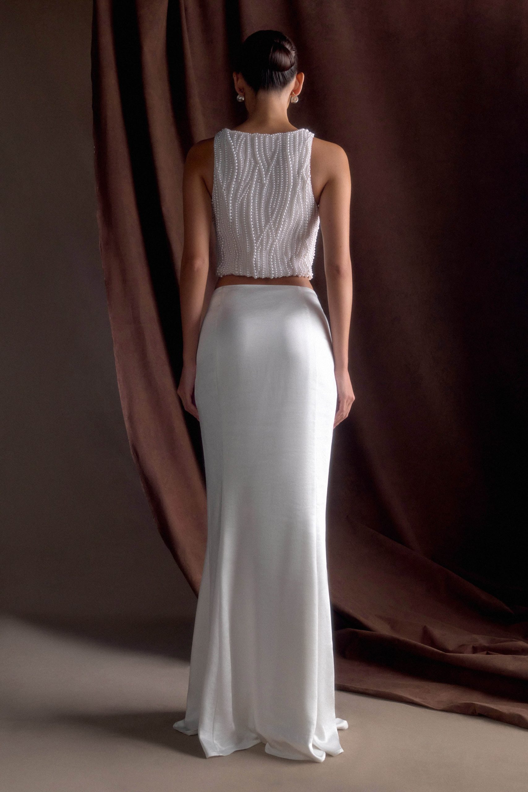Kathia Pearl Hand Beaded Top - White - Image 3