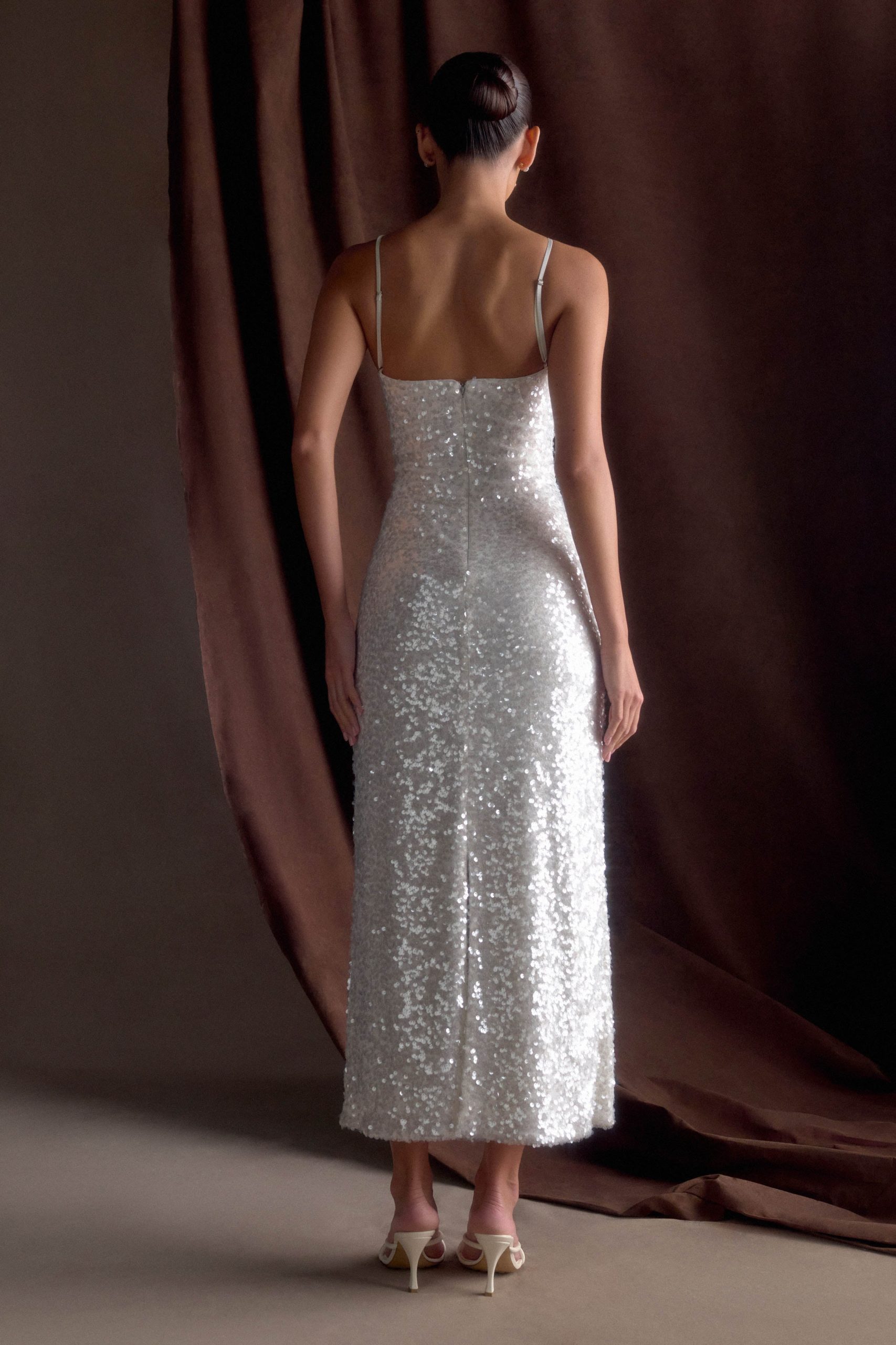 Makari Sequin Maxi Dress - White - Image 2