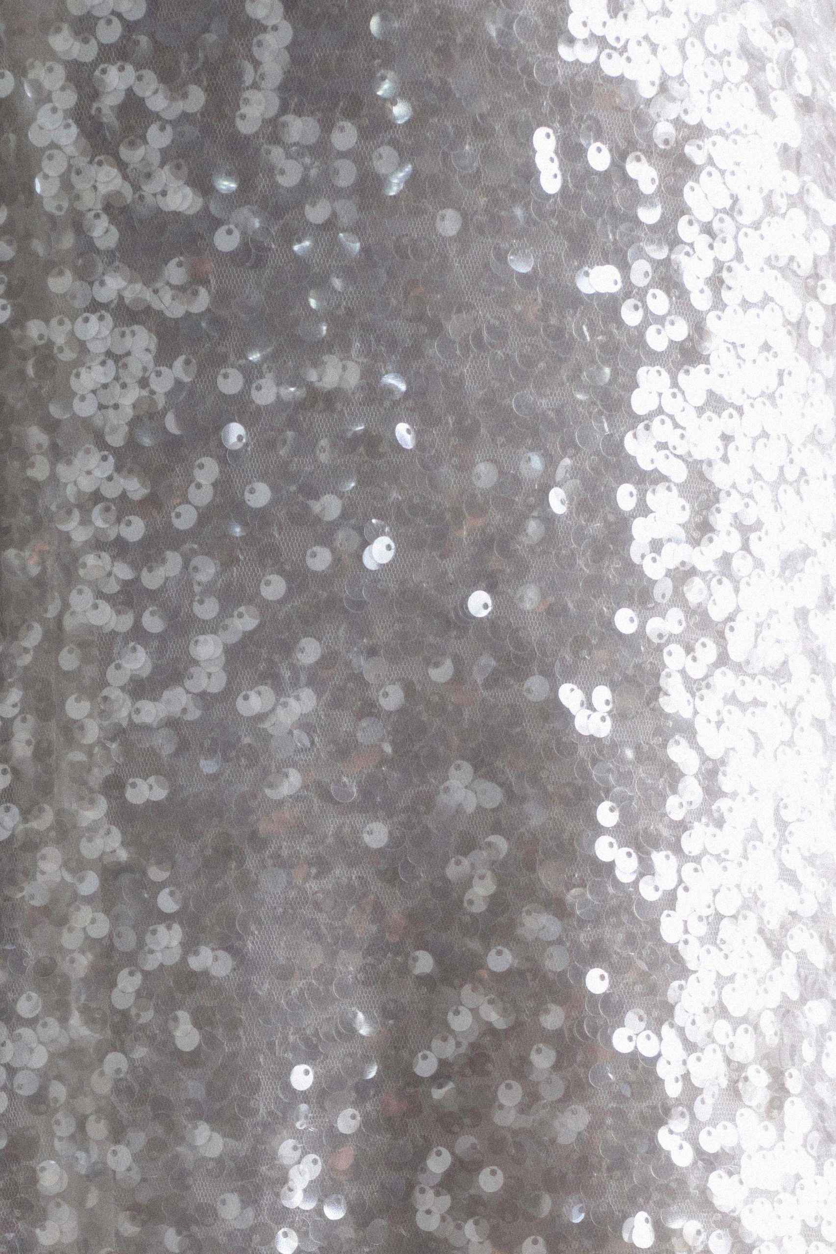 Sofia Long Sleeve Sequin Maxi Dress - White - Image 7