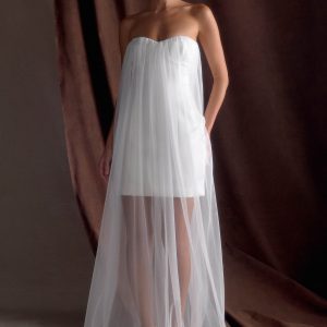 Bettany Chiffon Strapless Maxi Dress - White