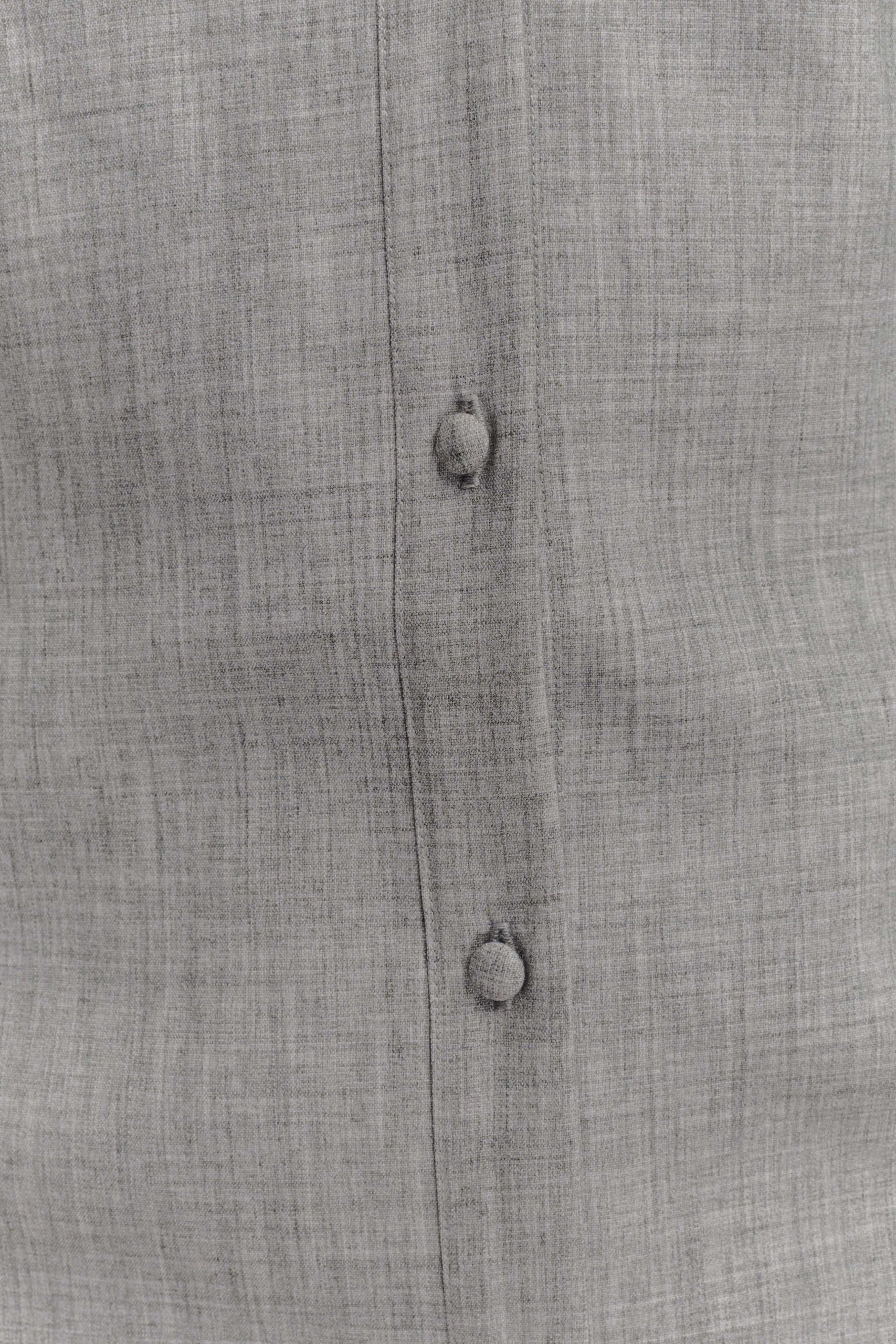 Dorian Fitted Shirt Mini Dress - Charcoal Marle - Image 6