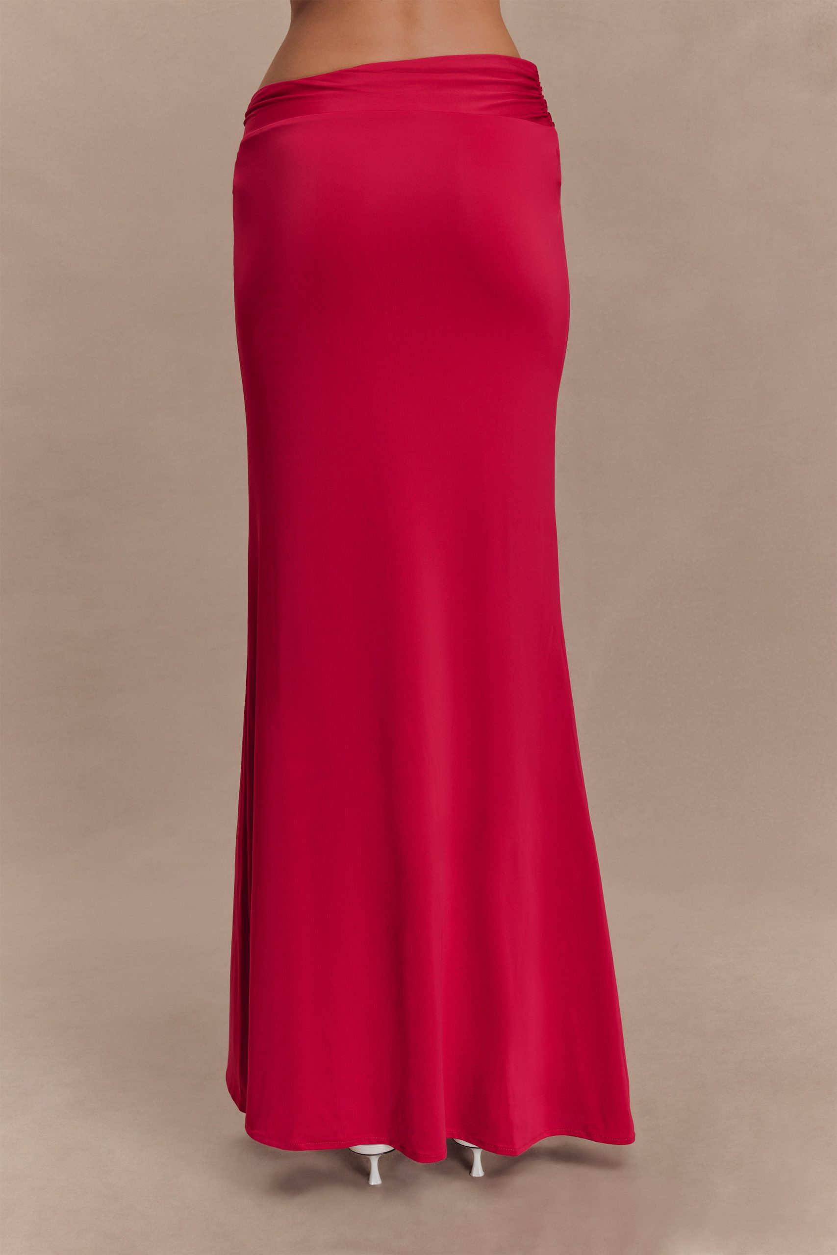 Ainsley Asymmetrical Maxi Skirt With Floral Hardware - Fuchsia Pink - Image 5
