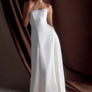 Rosella Satin Strapless Maxi Dress - White