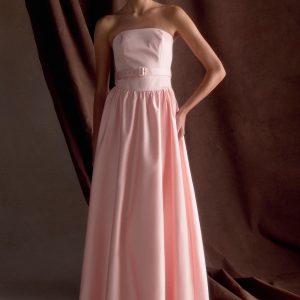 Florence Strapless Belted Maxi Dress - Baby Pink